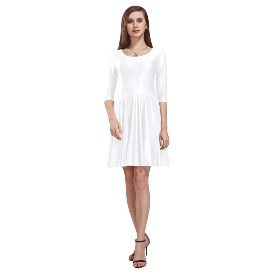 SXAXIS™ Women’s Half-Sleeve Skater Dress  | QR Code Streetwear & Interactive Fashion - Image 5