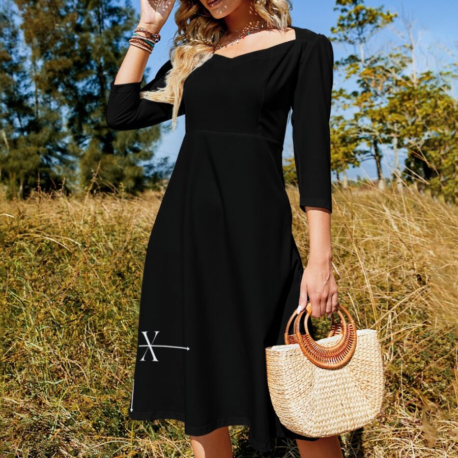 SXAXIS™ Sweetheart Knot Flare Dress | QR Code Streetwear & Interactive Fashion - Image 5