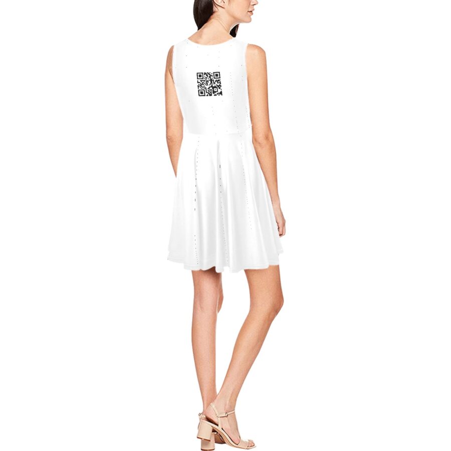 SXAXIS™ Women’s Sleeveless Skater Dress  | QR Code Streetwear & Interactive Fashion - Image 2