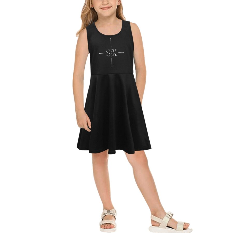 SXAXIS™ Girl’s Sleeveless Sundress | QR Code Streetwear & Interactive Fashion