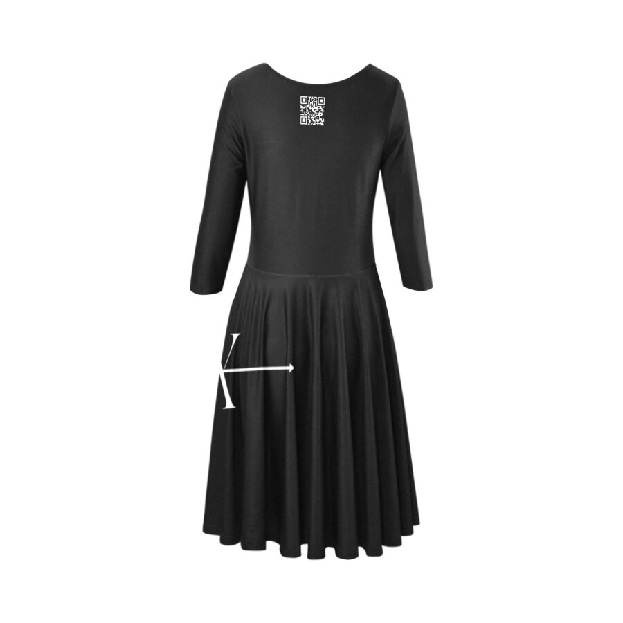 SXAXIS™ Women’s Half-Sleeve Skater Dress  | QR Code Streetwear & Interactive Fashion - Image 4