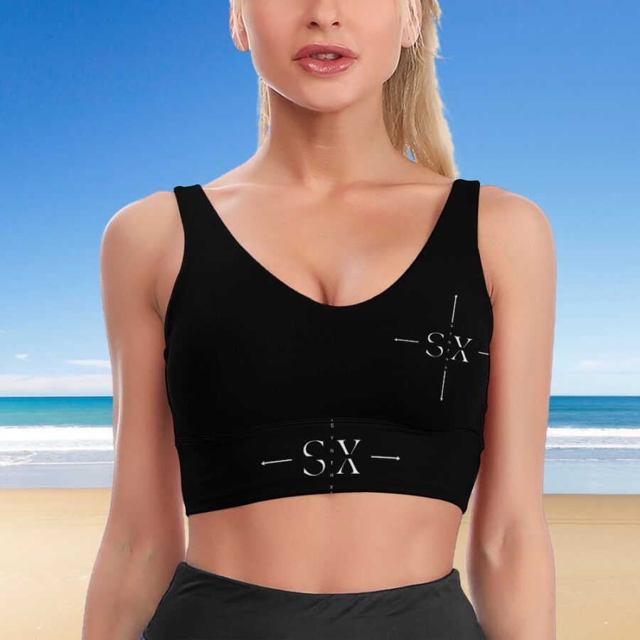 Women's Comfortable Texture Sports Bra - Image 2