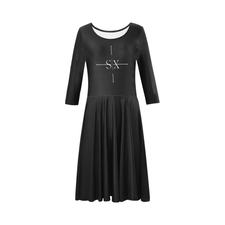 SXAXIS™ Women’s Half-Sleeve Skater Dress  | QR Code Streetwear & Interactive Fashion - Image 3