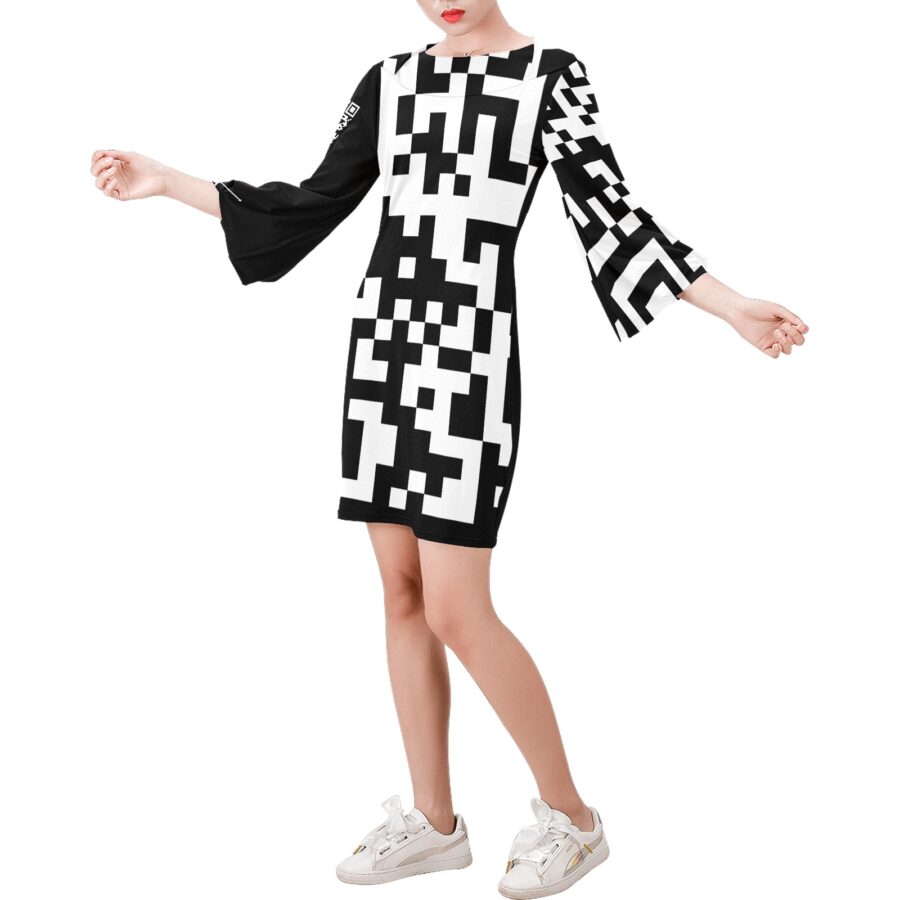 Women's Bell Sleeve Dress (Model D52) - Image 2