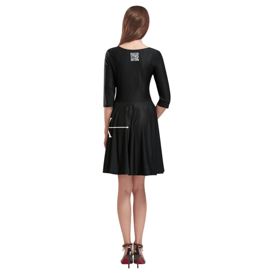 SXAXIS™ Women’s Half-Sleeve Skater Dress  | QR Code Streetwear & Interactive Fashion - Image 2