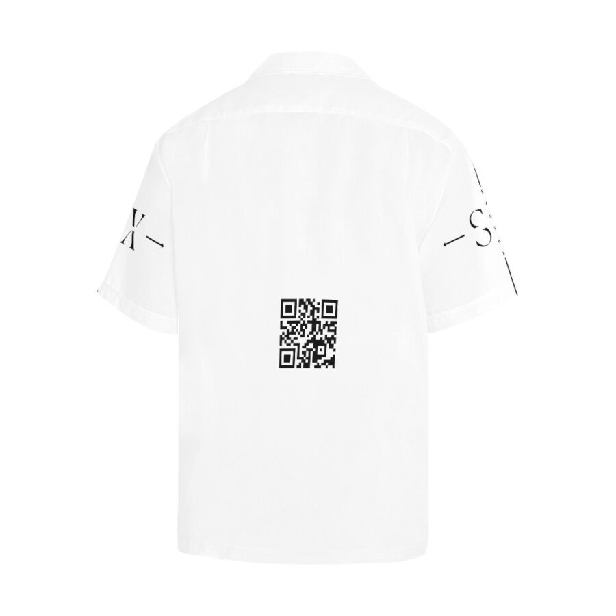 SXAXIS™ Men's All Over Print Hawaiian Shirt (Model T58) | QR Code Streetwear & Interactive Fashion - Image 4