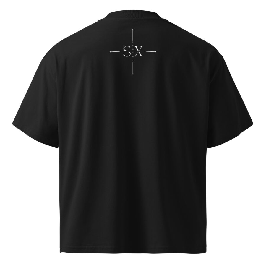 SXAXIS™ Unisex organic oversized high neck t-shirt | QR Code Streetwear & Interactive Fashion - Image 2