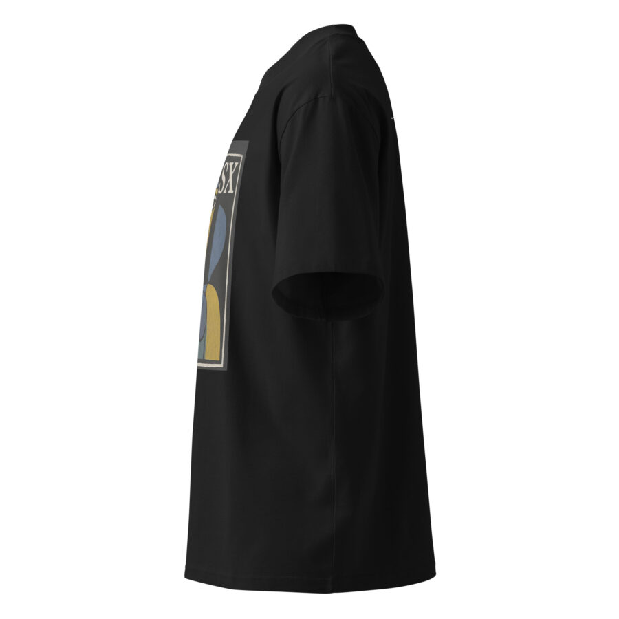 SXAXIS™ Unisex organic oversized high neck t-shirt | QR Code Fashion & Interactive Apparel - Image 8