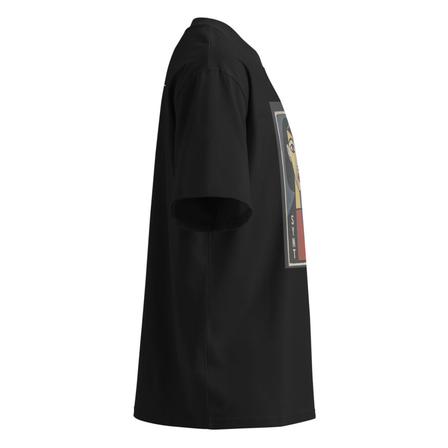 SXAXIS™ Unisex organic oversized high neck t-shirt | QR Code Fashion & Interactive Apparel - Image 7