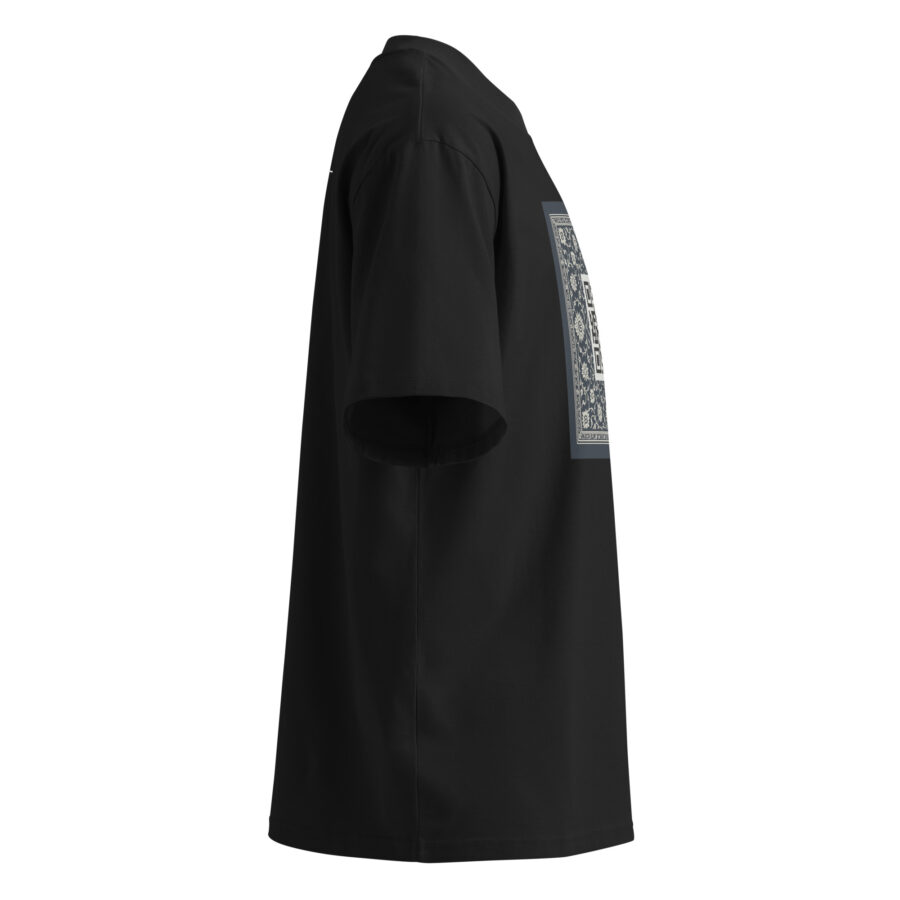 SXAXIS™ Unisex organic oversized high neck t-shirt | QR Code Streetwear & Interactive Fashion - Image 3