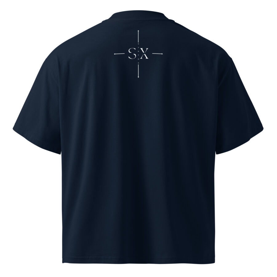 SXAXIS™ Unisex organic oversized high neck t-shirt | QR Code Fashion & Interactive Apparel - Image 2