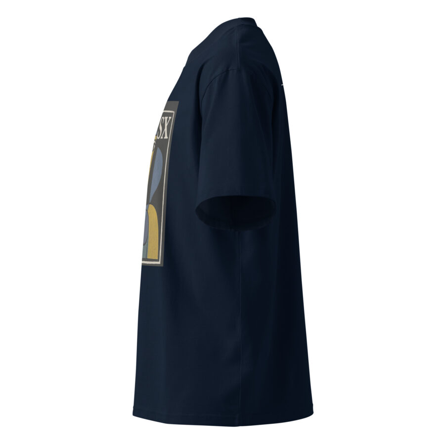 SXAXIS™ Unisex organic oversized high neck t-shirt | QR Code Fashion & Interactive Apparel - Image 4