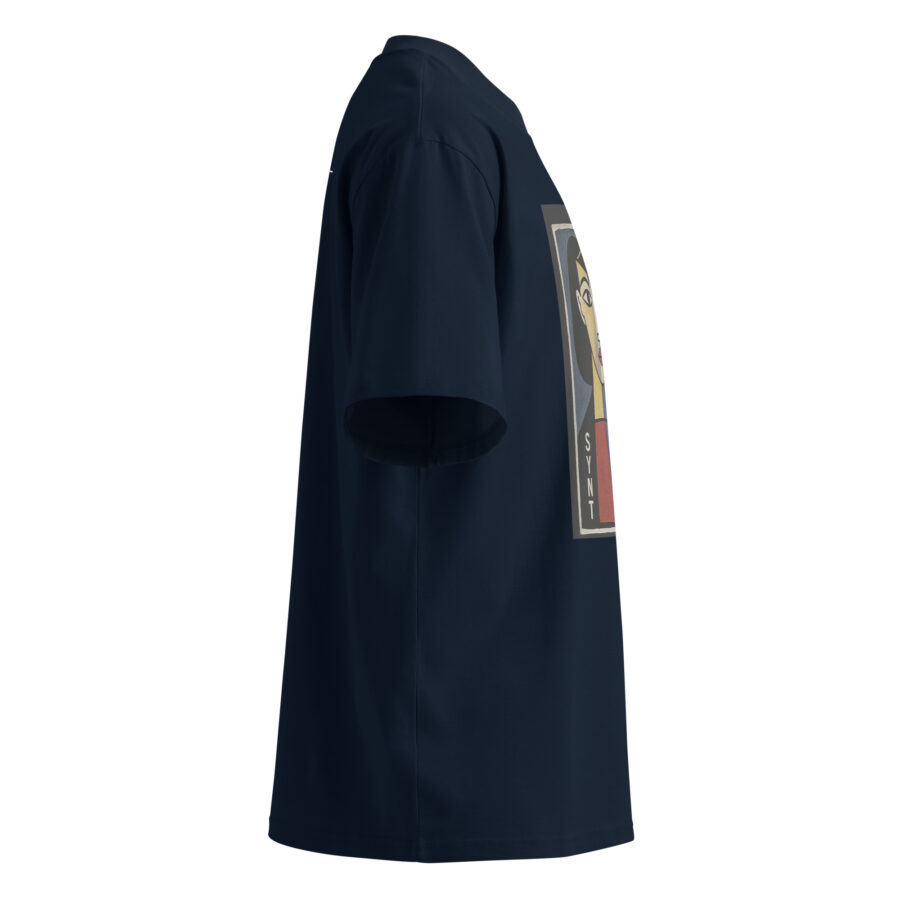 SXAXIS™ Unisex organic oversized high neck t-shirt | QR Code Fashion & Interactive Apparel - Image 3