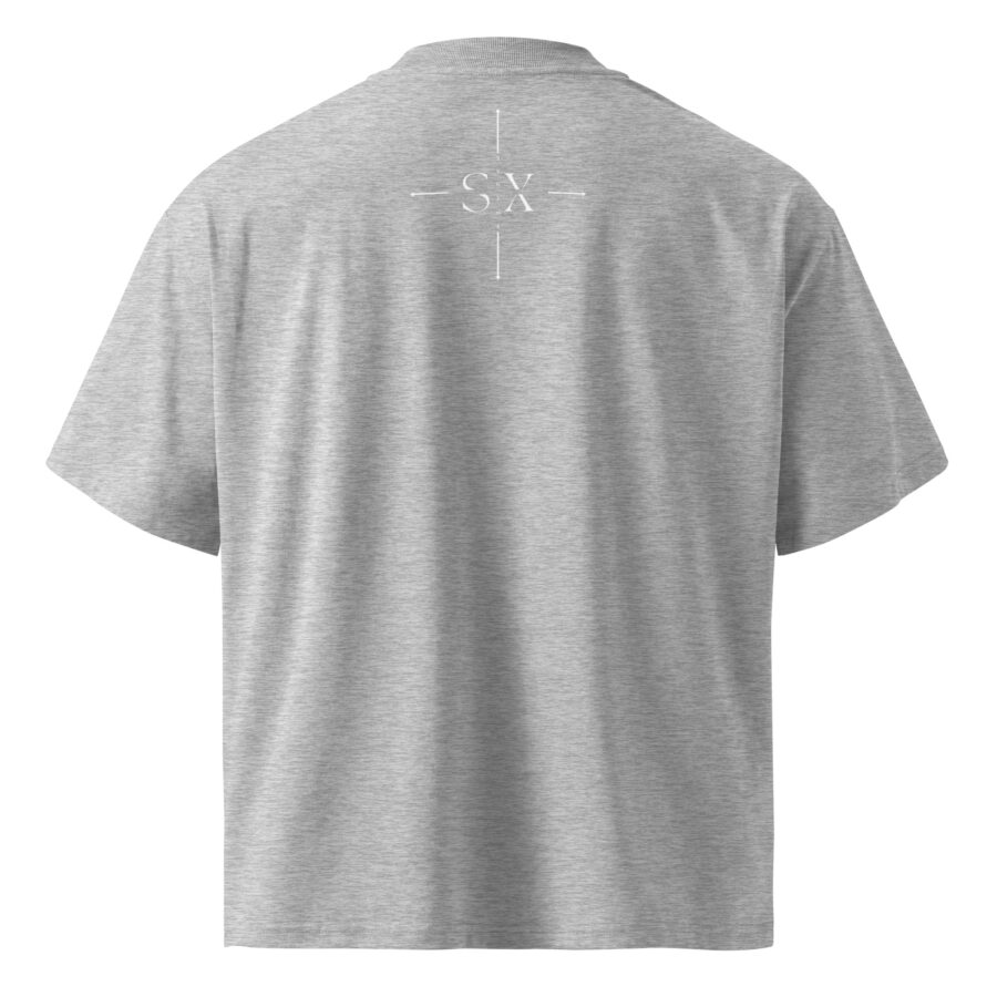 SXAXIS™ Unisex organic oversized high neck t-shirt | QR Code Streetwear & Interactive Fashion - Image 6