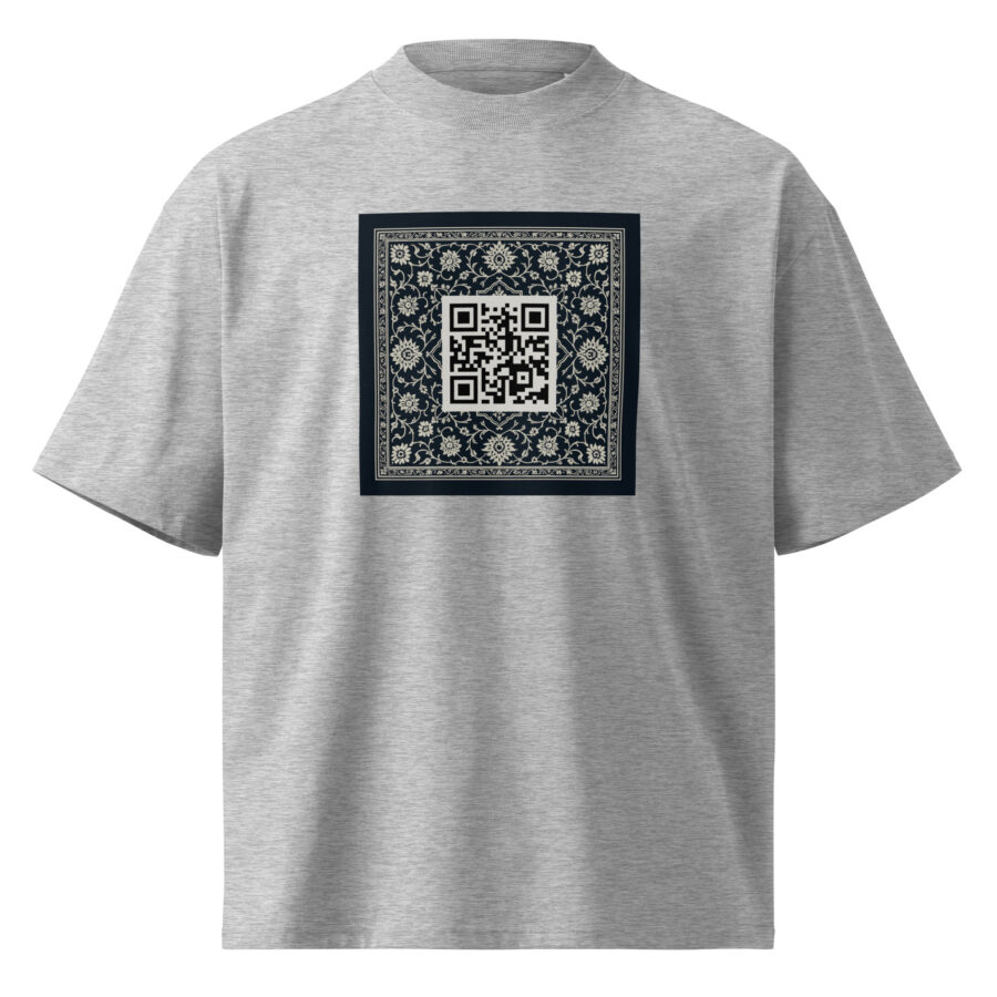 SXAXIS™ Unisex organic oversized high neck t-shirt | QR Code Streetwear & Interactive Fashion - Image 5
