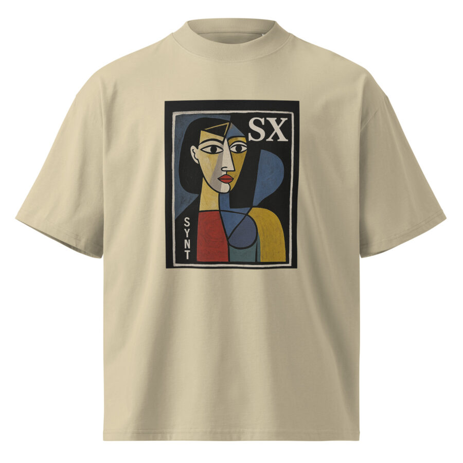 SXAXIS™ Unisex organic oversized high neck t-shirt | QR Code Fashion & Interactive Apparel - Image 9