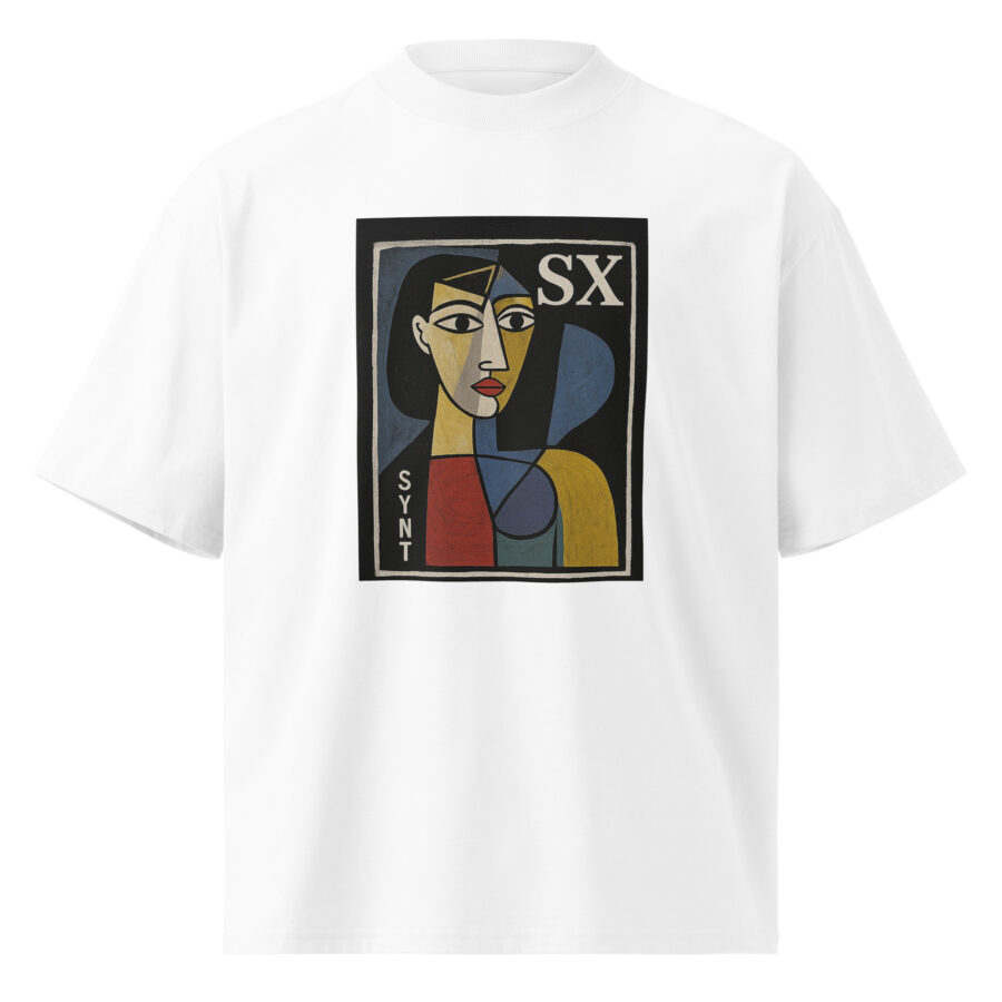SXAXIS™ Unisex organic oversized high neck t-shirt | QR Code Fashion & Interactive Apparel - Image 13