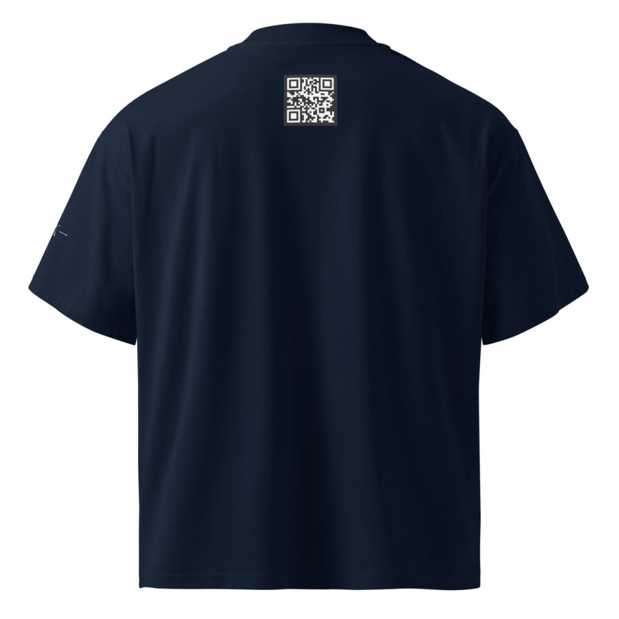 unisex organic oversized high neck t shirt french navy back 68750a36bfc7c.jpg