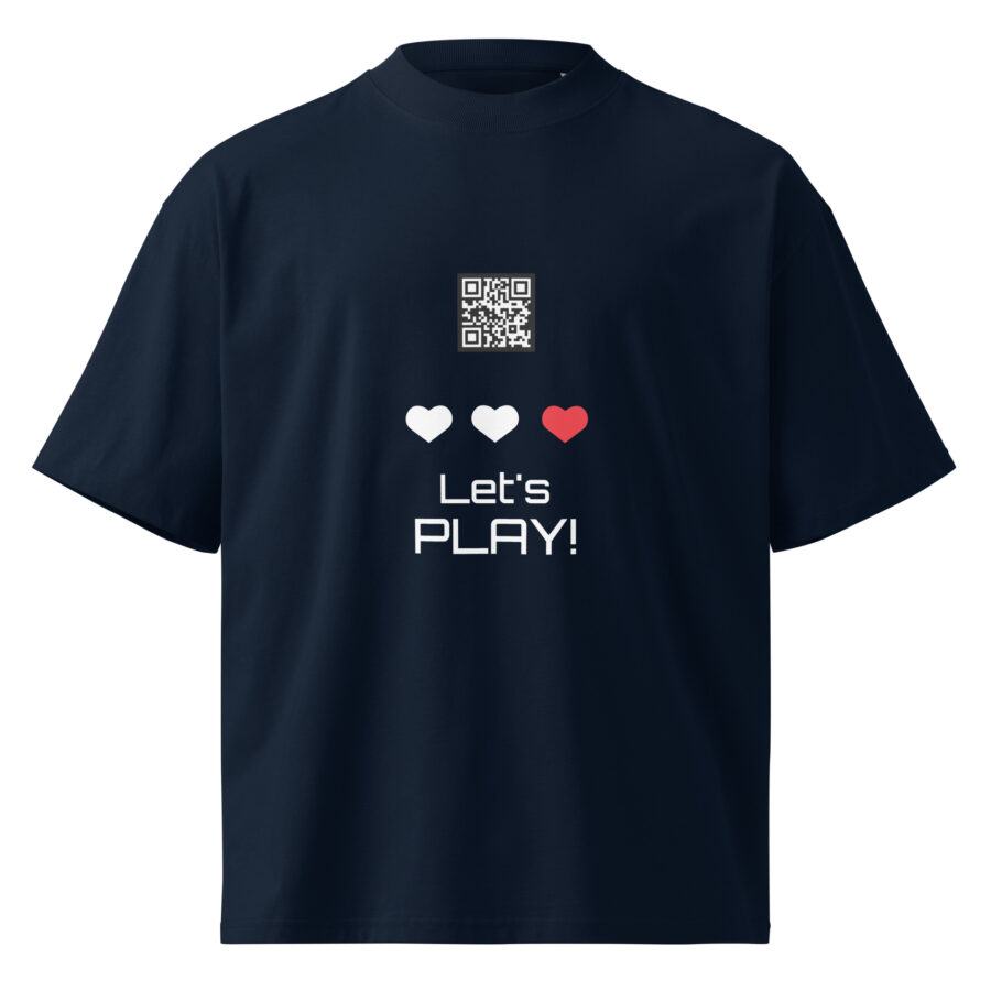 unisex organic oversized high neck t shirt french navy front 68750a7f8e3a0.jpg